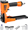 VEVOR Pneumatic Carton Closing Stapler, 13 Gauge Pneumatic Cardboard Staple Gun for 1-3/8 inch Crown 5/8" & 3/4" Length, Depth-Adjustable 70-120 PSI Air Staple Gun for Boxes Carton Closing, Packaging