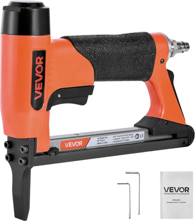 VEVOR Pneumatic Staple Gun, 22 Gauge Long-Nose Upholstery Stapler for 71 Series Fine Wire Staples 3/8-inch Crown 1/4
