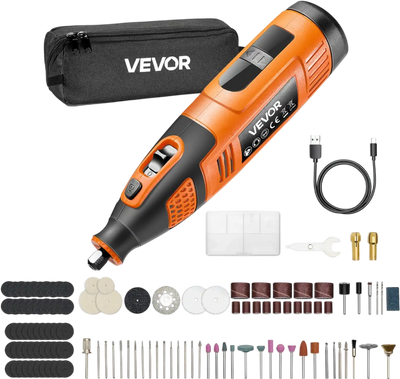 Vevor Rotary Tool Kit 119-Piece Cordless DIY Engraving Sanding Polishing Carving Cutting Set New