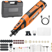 VEVOR 136-Piece Cordless Rotary Tool Kit, DC8V Portable Mini Power Rotary Tool, 5 Speeds 5000-30000RPM Multi-Purpose DIY Tools for Engraving, Sanding, Polishing, Carving, Grinding, Cutting, DIY Craft