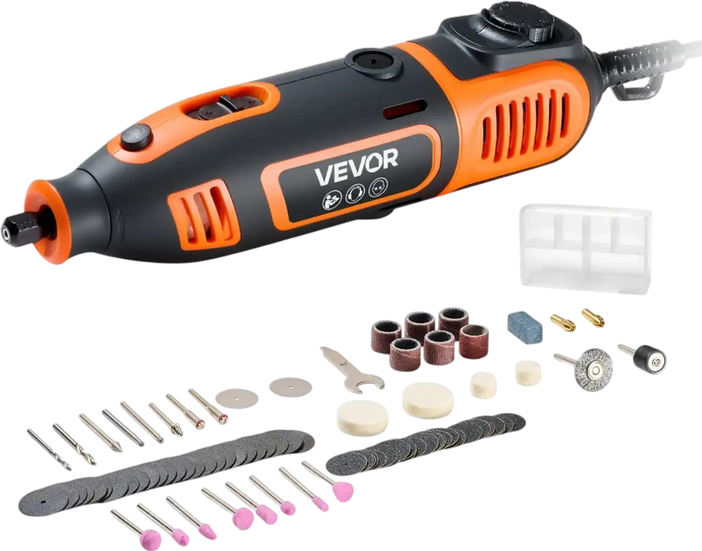 VEVOR 84-Piece Rotary Tool Kit, 200W Mini Power Rotary Tool Corded , 6-Level Speed 8000-40000 RPM Multi-Purpose DIY Tools for Engraving, Sanding, Polishing, Carving, Grinding, Cutting, DIY Crafts