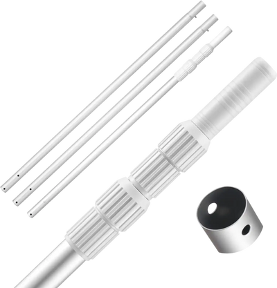VEVOR Pool Pole, 3.4 to 15 Ft Telescoping Swimming Pool Cleaning Poles, Professional Adjustable Telescopic Pole with 2 Extension Poles, Heavy Duty Cleaner Stick for Skimmer Net, Brush, Vacuum Head