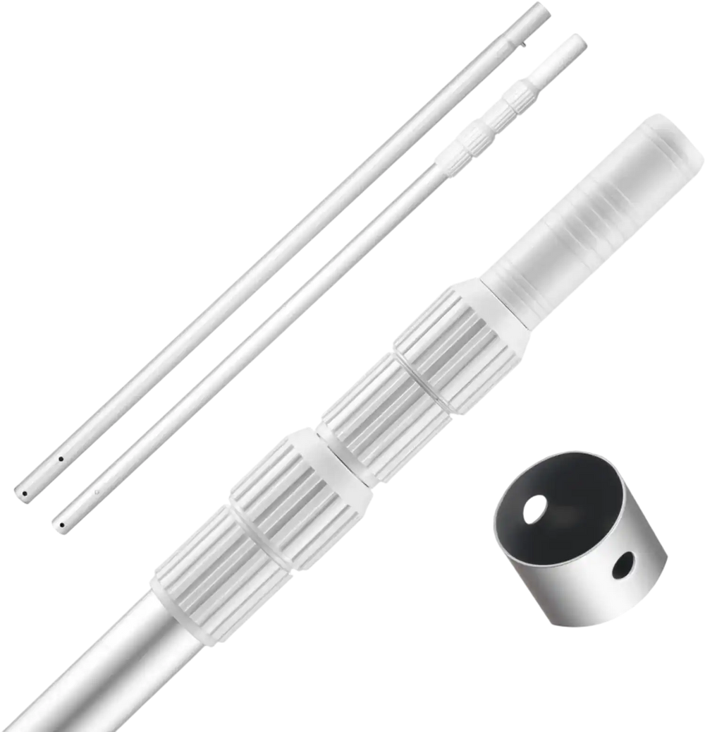 VEVOR Pool Pole, 3.4 to 12 Ft Telescoping Swimming Pool Cleaning Poles, Professional Adjustable Telescopic Pole with Extension Pole, Heavy Duty Cleaner Stick for Skimmer Net, Rake, Brush, Vacuum Head