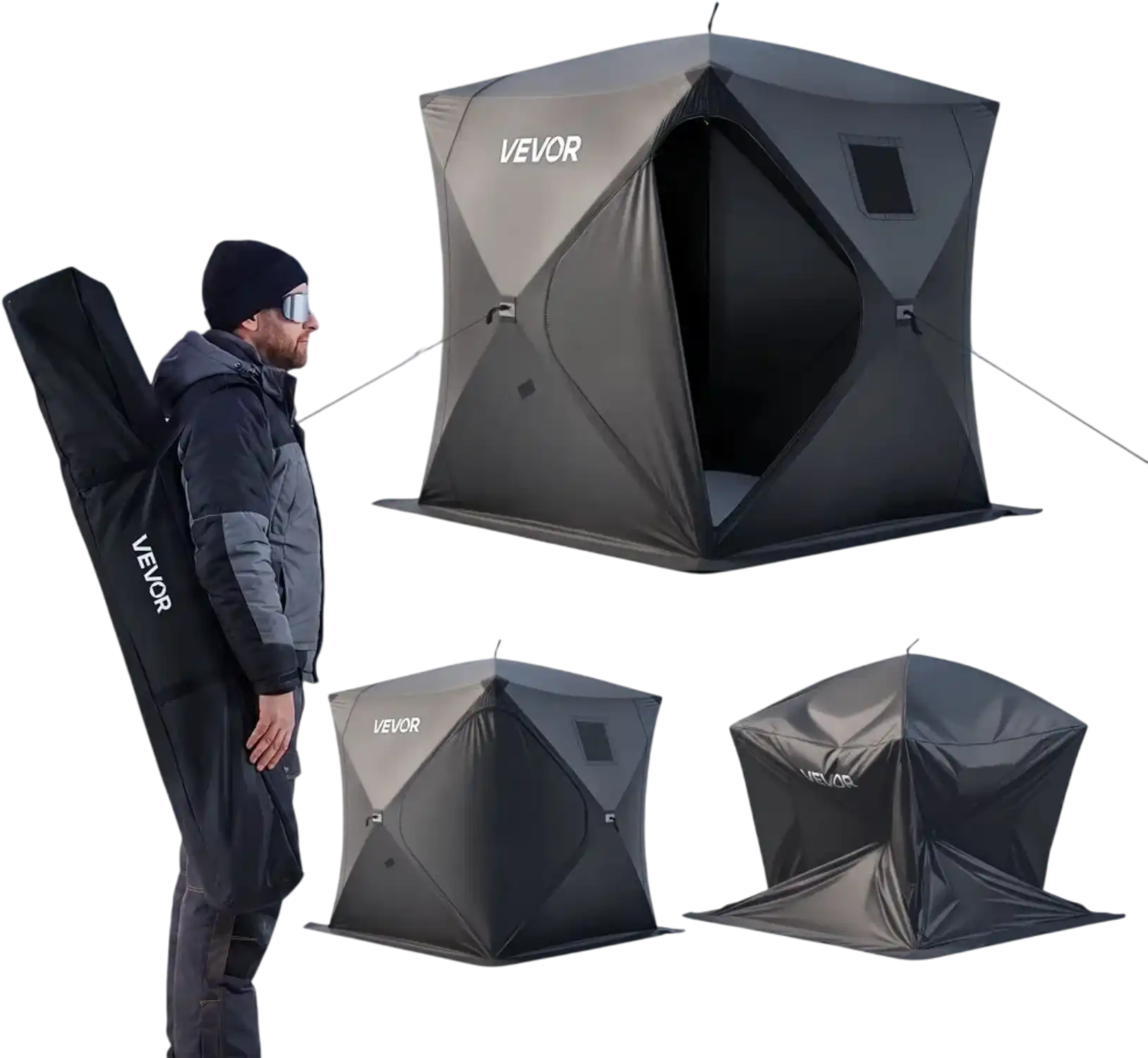 Vevor Ice Fishing Tent Pop-Up Portable Shelter 90 x 90 x 77