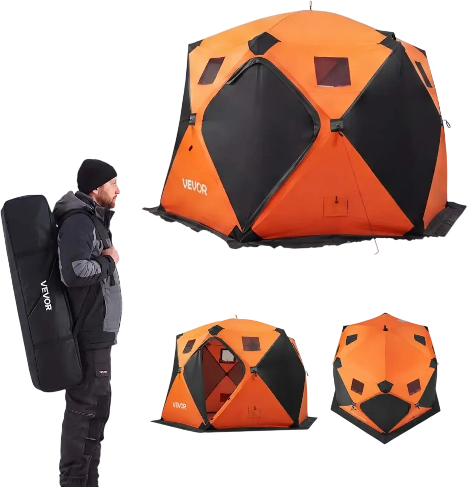 Vevor Ice Fishing Tent Pop-Up Insulated Shelter 137 x 69 x 91