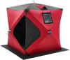 VEVOR Portable Ice Shelter, 1-2 Person Insulated Pop-Up Ice Fishing Tent, 24 Square Feet Fishable Area, Thermal Ice Shanty for Winter Fishing, Ice Cube with Anchors, Ropes, Carrying Bag, 60"x60", Red