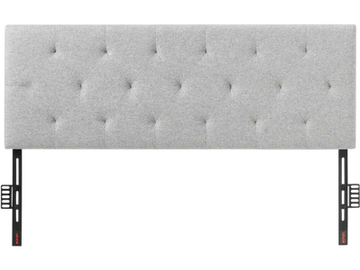 VEVOR Headboard, Full Size Headboard with Adjustable Height, Comfortable Diamond Tufted for Full Size Bed, W 56.3 x H（35.6-47.4）inches, Ideal for Bedroom, Hotel, Homestay, Dormitory, Light Grey