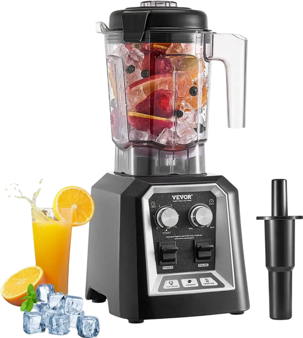 VEVOR Blender for Smoothies, 68 oz 1400W, Professional Blender with Powerful Motor, Multi-Functional Food Processing Blender with Grinder Container for Smoothie/Milkshake/Juice, Fits for Kitchen