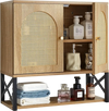 VEVOR Bathroom Wall Cabinet, with 2 Doors and Adjustable Shelf, Over the Toilet Storage Medicine Cabinet Wall Mounted, Hanging Organizer with Shelves & Open Partition for Laundry Room Kitchen Restroom