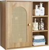 VEVOR Bathroom Wall Cabinet, Door and Adjustable Shelf with 5 Height Levels, Over the Toilet Storage Medicine Cabinet Wall Mounted, Hanging Organizer with Shelves for Laundry Room Kitchen Restroom