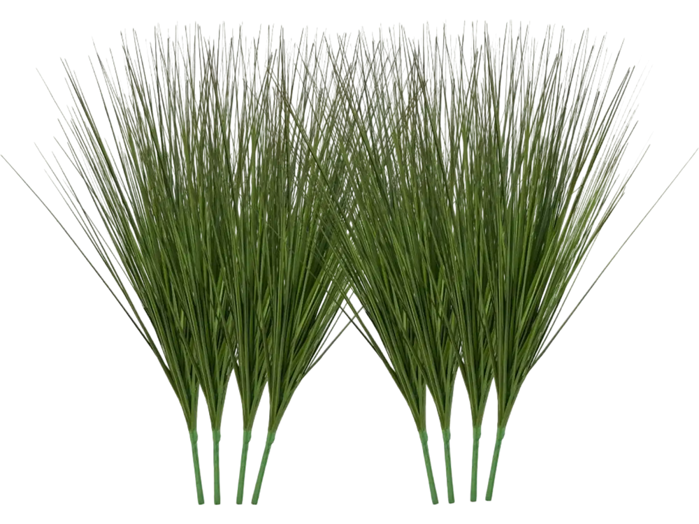 VEVOR Artificial Grass Plant, 27 inch Faux Onion Grass Fake Greenery Shrubs Plant, Premium PVC for Indoor Outdoor House Home Garden Office Room Décor, Housewarming, 8 Pack Green
