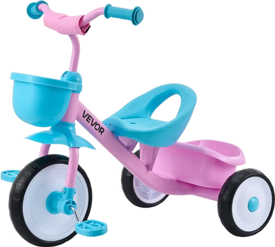 Vevor Tricycle Toddler Tricycle for 2-5 Year Old with Adjustable Seat Storage Basket New