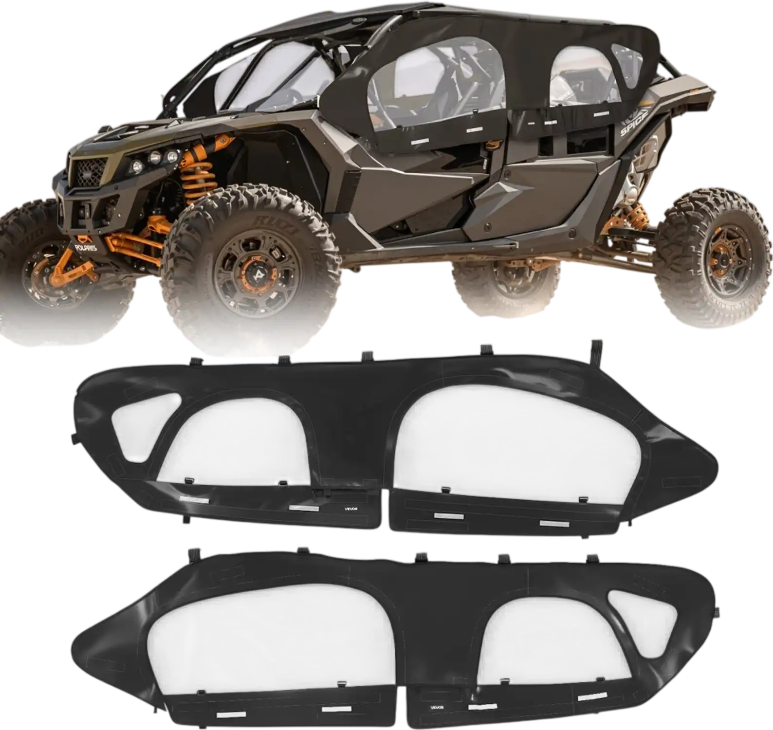 Vevor UTV Cab Enclosure Upper Doors for Can-Am Maverick X3 MAX 4-Seater 2017-2024 New