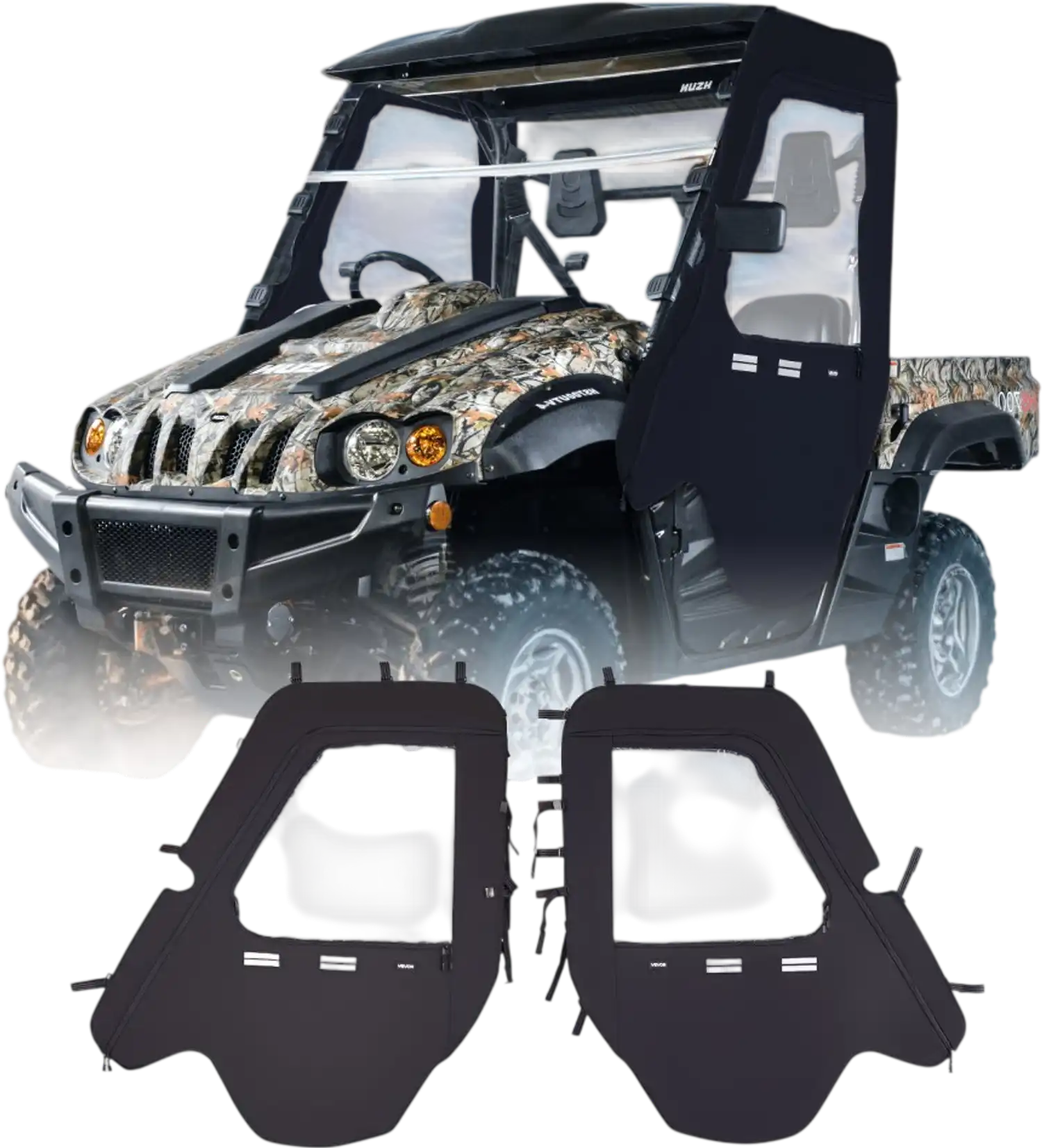 Vevor UTV Cab Enclosure Upper Doors Soft Side Window Kit New