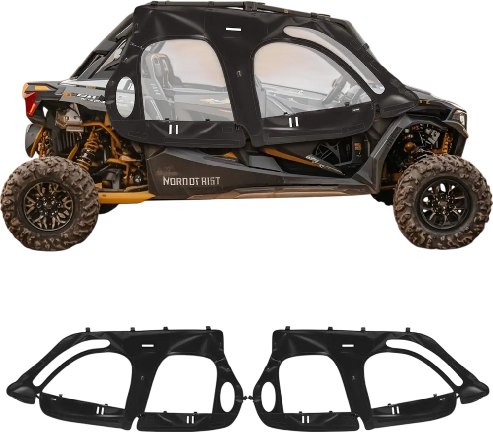 VEVOR Cab Enclosure Upper Doors, Compatible with Polaris RZR XP4 1000/Turbo 2014-2023, Soft Upper Doors, Windproof Upgraded Zipper UTV Soft Side Window Kit, Work with Side Mirrors and Windshields