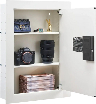 Vevor Wall Safe 0.83 sq.ft Hidden In-Wall Safe with Adjustable Shelves White New