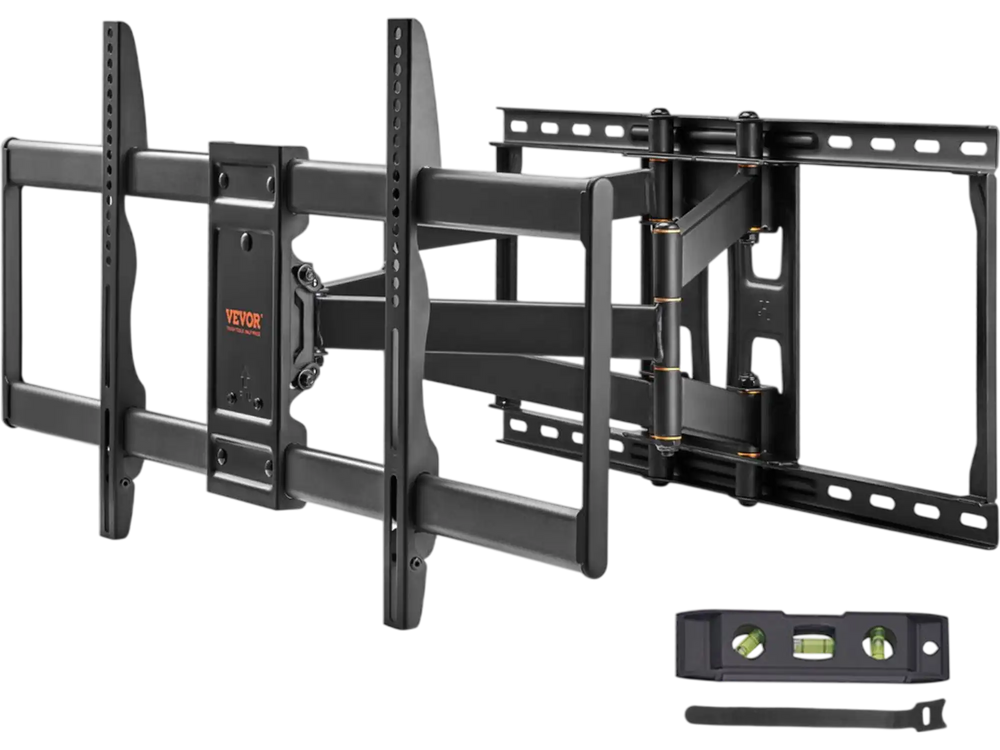 VEVOR Full Motion TV Mount Fits for Most 37-90 inch TVs, Swivel Tilt Horizontal Adjustment TV Wall Mount Bracket with 4 Articulating Arms, Max VESA 600x400mm, Holds up to 165 lbs
