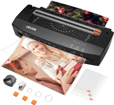 Vevor Laminator Machine A3 Hot & Cold 10 Mil 1-Min Warm-Up Black New