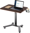 VEVOR Standing Desk, Adjustable Height Mobile Stand Up Desk w/ Casters, 28.2 x 20.5 in Small Computer Sit Stand Rolling Workstation w/ Hook, 33 lbs Capacity, Foot Pedal Pneumatic Lift for Home Office