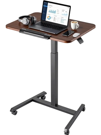 Vevor Standing Desk Adjustable Height Mobile Sit-Stand Rolling Workstation 25.6