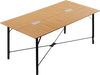VEVOR Conference Table, 6 ft Office Meeting Table for 6-8 Person, Modern Rectangle Seminar Desk with Metal Legs, Meeting Desk Ideal for Office, Boardroom, Conference Room, Easy Assembly, Brown