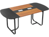 VEVOR Conference Table, 6 ft Oval Office Meeting Table for 6-8 Person, Modern Seminar Desk with Metal Legs, Large Meeting Desk for Office, Boardroom, Conference Room, Easy Assembly, Black & Brown
