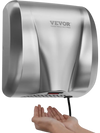 VEVOR Heavy Duty Commercial Hand Dryer, 1300W Automatic High Speed Stainless Steel Warm Wind Hand Blower, 120V Plug In/Hardwired Two Power Options, Compliant for Industry Business Restrooms