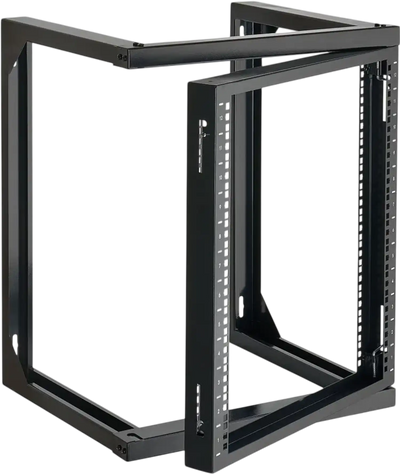 VEVOR 12U Wall Mount Server Rack, 150 lbs Max Load Capacity, Open Frame Network Rack with 180 Degrees Gate Swing, Carbon Steel, for 19-Inch IT Network Equipment & AV Devices Computer Server, Black