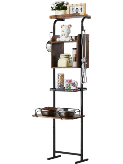 Vevor Dog Feeding Station Raised Bowls with Storage Shelf New