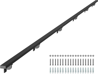 Vevor Handrail Wall Mounted Stair Handrail 15' Black Aluminum 250 lbs Load Capacity New