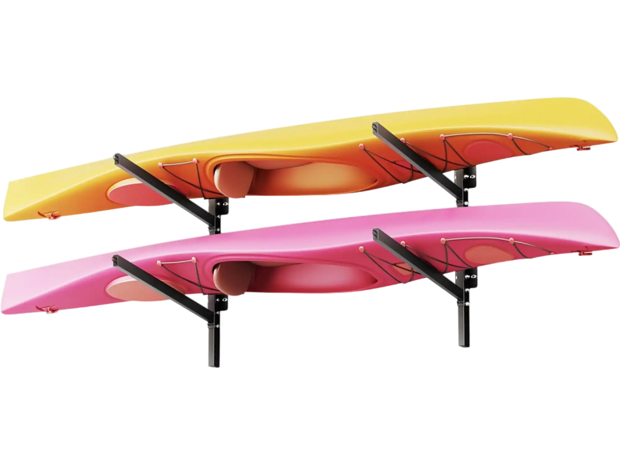 Vevor Kayak Storage Rack Wall-Mount Adjustable 2-Kayak Holder 200 lbs New