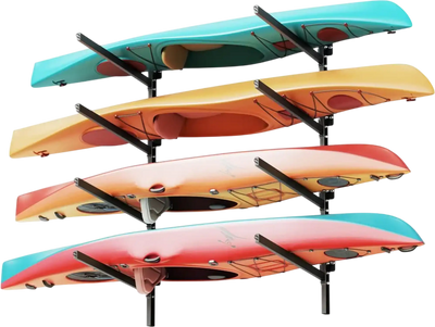Vevor Kayak Storage Rack Wall-Mount Stand for 4 Kayaks 300 lbs New