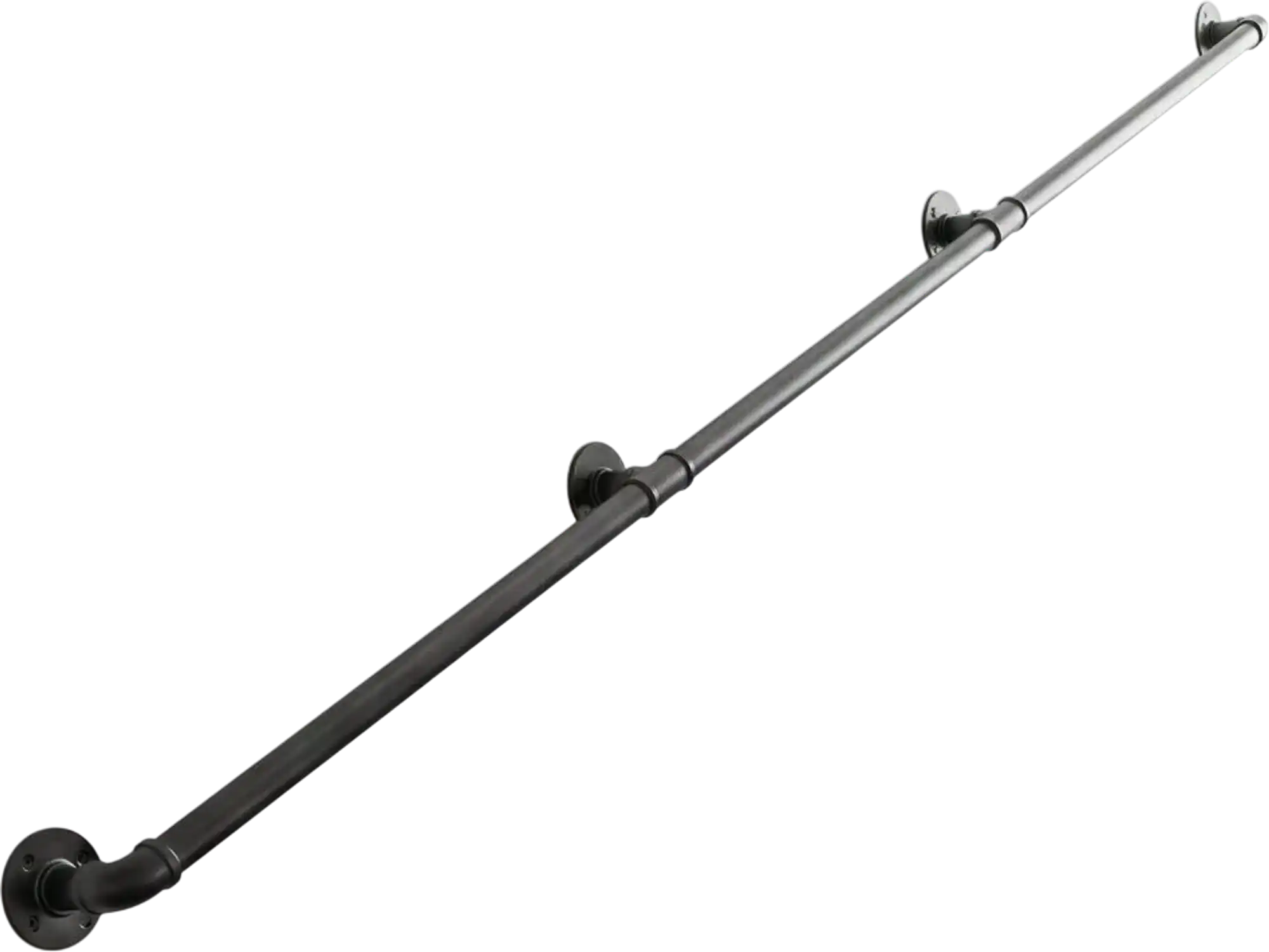 Vevor Stair Handrail 11' Wall-Mounted Black Metal Railing New