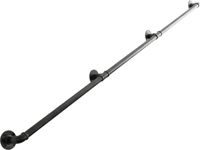 Vevor Stair Handrail 11' Wall-Mounted Black Metal Railing New