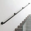 VEVOR Wall-Mounted Stair Handrail, 8 ft 440 lbs Load Black Metal Railing, for Indoor Steps, Loft, Porch & Hallways, Heavy-Duty Industrial Carbon Steel Hand Rail, Round Tube, with Mounting Hardware