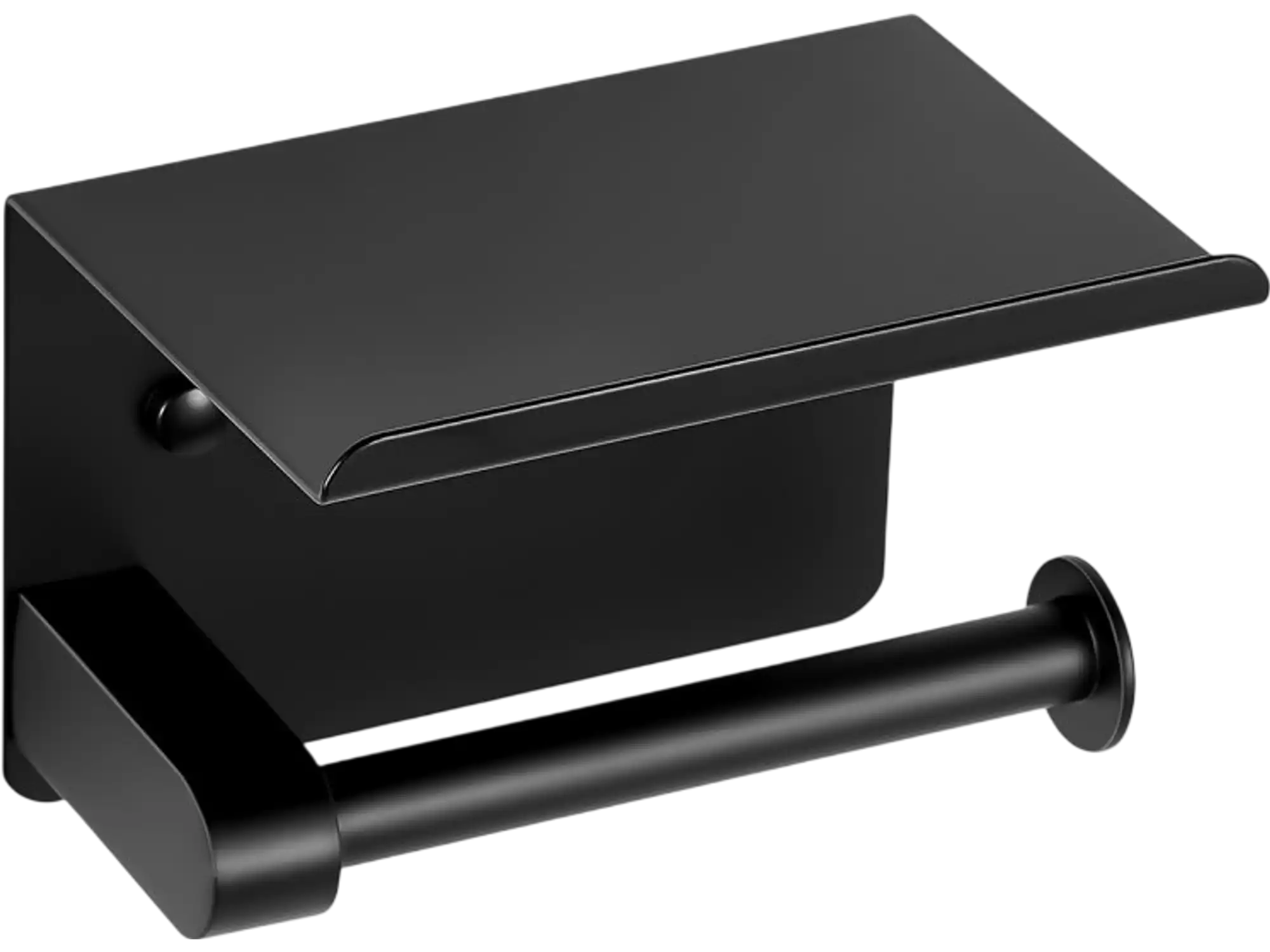 Vevor Toilet Paper Holder Wall-Mounted with Shelf for Mega Rolls Matte Black New