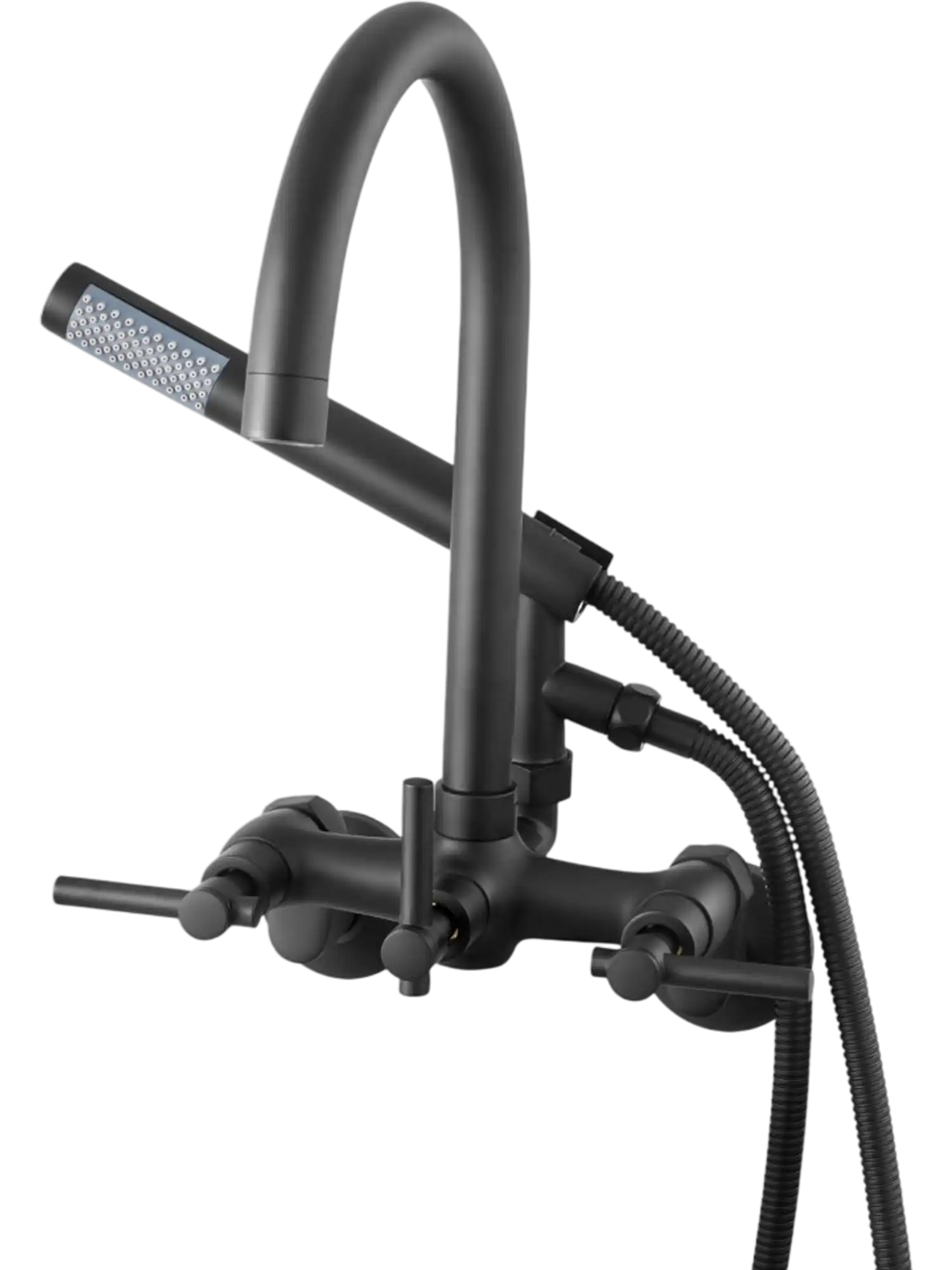 Vevor Tub Faucet Clawfoot Wall Mount Handheld Shower Matte Black Gooseneck New