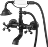 VEVOR Clawfoot Tub Faucet, Wall Mount Bathtub Faucets with Handheld Shower, Vintage Matte Black Clawfoot Tub Filler Faucet Shower Kit with Adjustable Swing Arms & 360° Rotation Spout for Bathtubs