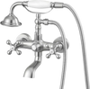 VEVOR Clawfoot Tub Faucet, Wall Mount Bathtub Faucets with Handheld Shower, Vintage Brushed Nickel Clawfoot Tub Filler Faucet Shower Kit with Adjustable Swing Arms & 360° Rotation Spout for Bathtubs
