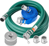 VEVOR Suction Hose Kit for Water Pump, with 2 in x 65 ft Blue Backwash Hose, 20 ft Green Suction Hose, and Steel Round Hole Strainer, Camlocks, Clamps, Cam & Groove Adapter, for Multiple Purposes