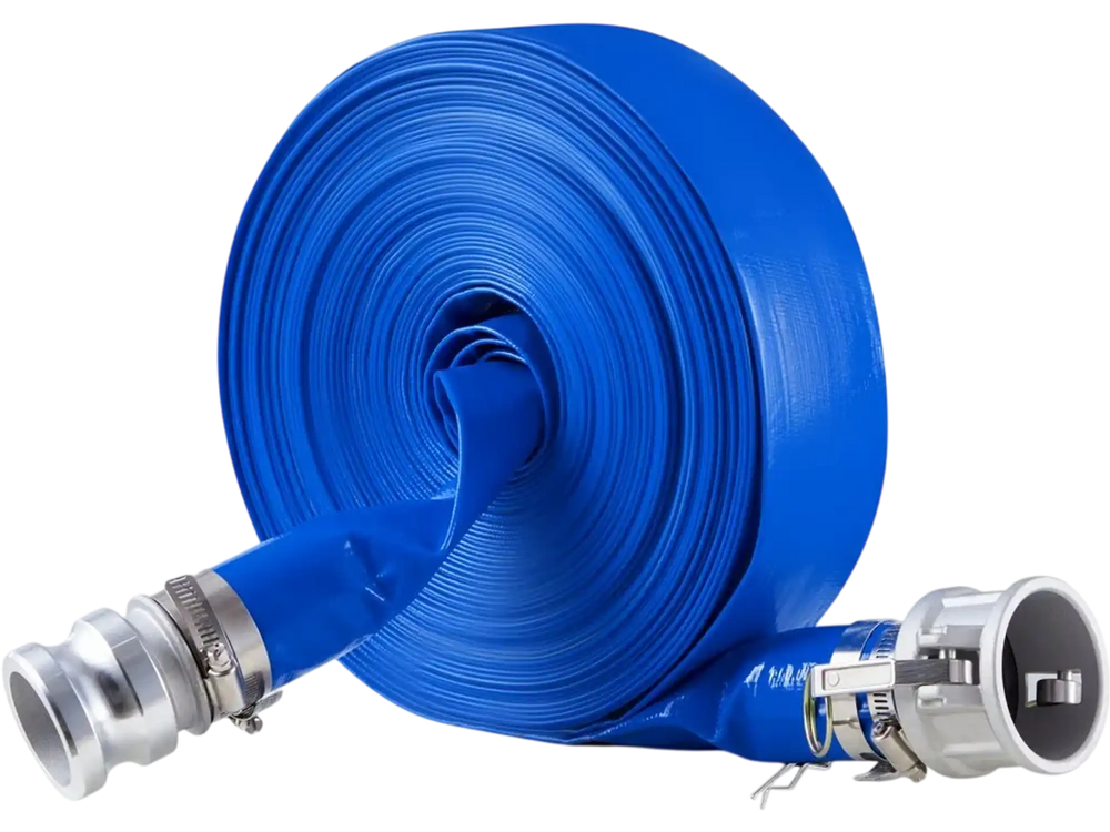 VEVOR Backwash Hose, 2 in x 100 ft, Blue High Quality PVC Hose, with Clamps, Camlock, Aluminum Fittings, Fit Various Pumps, for Sewage Treatment, Water Transportation and More Agricultural Purposes