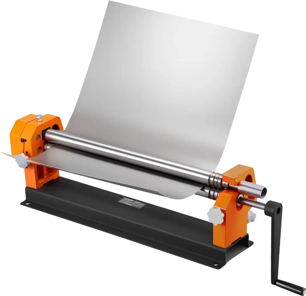 VEVOR Slip Roll Machine 24 in Max Forming Width 21 Gauge Slip Roller Bender, Manual Sheet Metal Rolling Bending Machine, Heavy-Duty with Fixed Rollers, for Aluminum Alloy Copper Sheet Low Carbon Steel