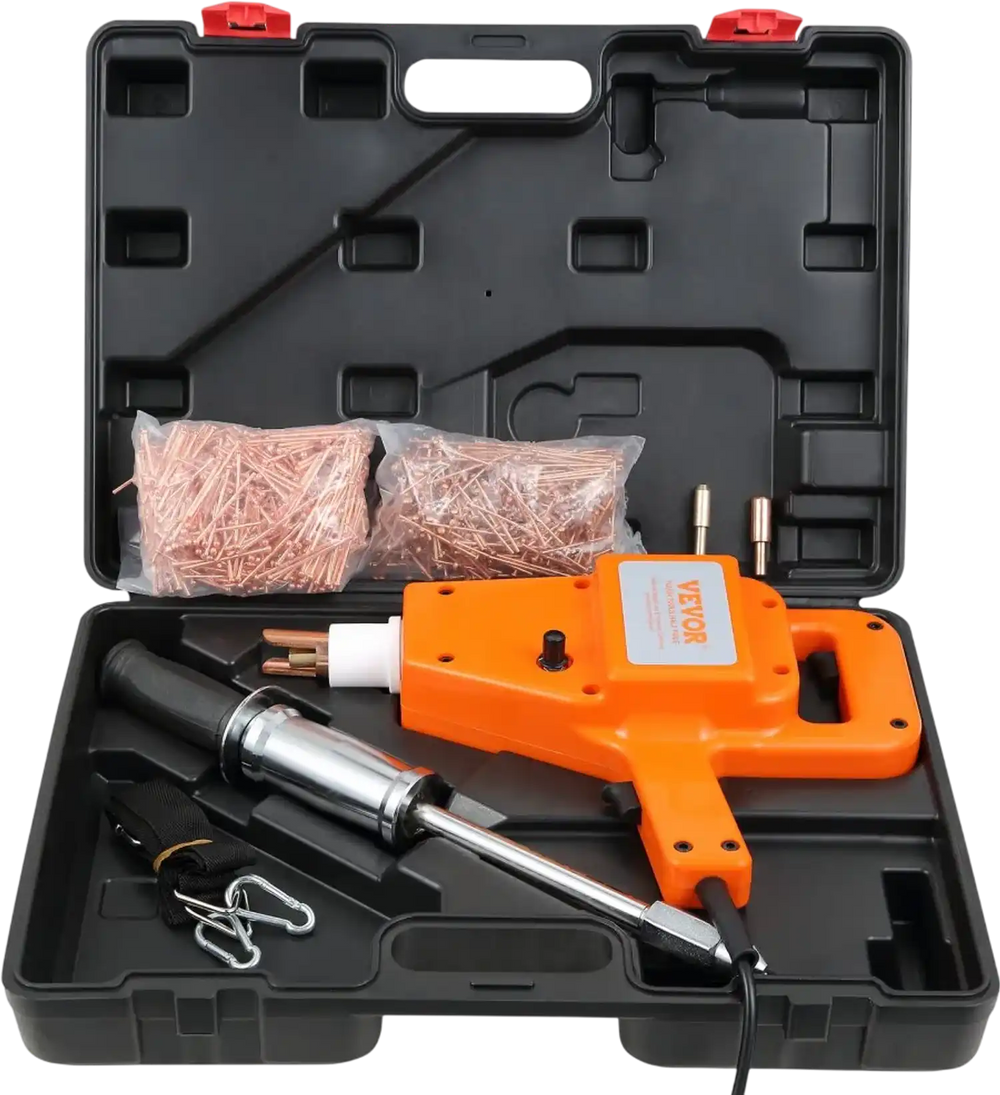 VEVOR Stud Welder Kit, 1600A Stud Welder Dent Repair Kit, 800VA Spot Welder Stud, 110V Welder Stud Kit, Stud Gun Dent Puller Kit with Complete Accessories, Dent Welder Repair for Auto Body Repairing