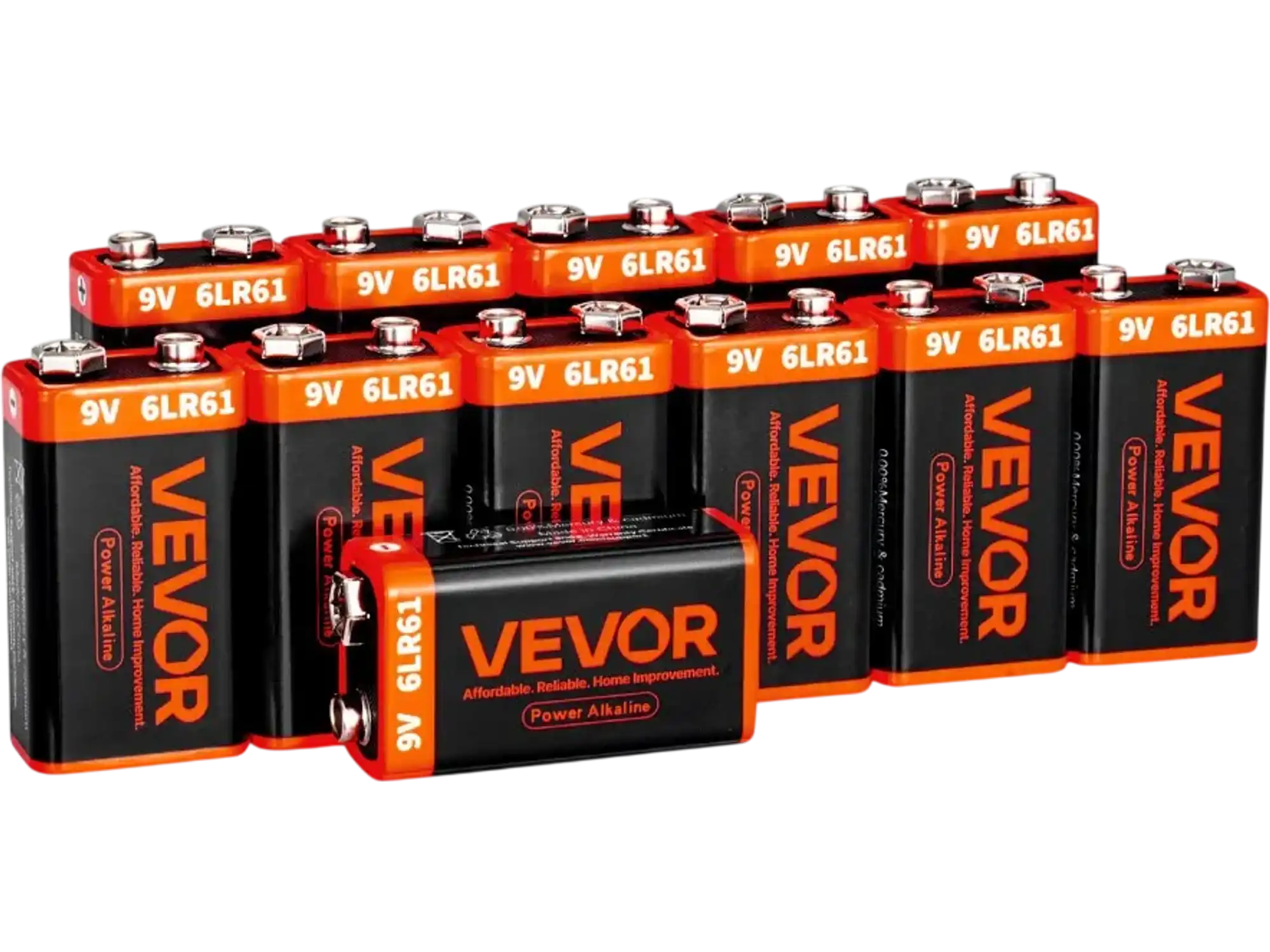 Vevor Batteries 12-Pack 9V Alkaline Batteries New