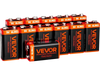 VEVOR 9V Alkaline Batteries, 12-Pack, 9 Volt Square Battery for Smoke Detector, 10-Year Shelf Life, Long Lasting, All-Purpose, for Fire Alarm, Household Office Business Devices, Electronics & Audio