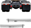 VEVOR Chrome Straight Spring Loaded Mud Flap Hangers, 1-1/8" Bolt Spacing Mudflap Hangers for Semi Trucks, 1 Pair Heavy Duty Semi Truck Mud Flap Hanger Set with Reflective Strips, Silver