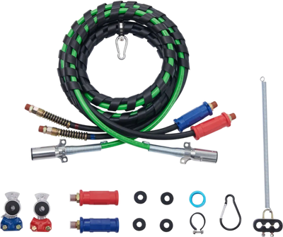 Vevor Semi Truck Air Lines Kit 15' 3-in-1 with Glad Hands and 7-Way ABS Power Line New