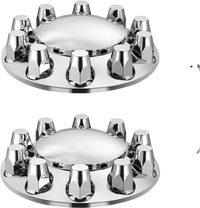 VEVOR Front Axle Wheel Covers, Dome Axle Cover for Semi Truck, ABS Electroplate Rust-Resistant Lug Nut Covers, Universal Fit, Installation Tool Included, Complete Axle Cover Combo Kit