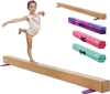 VEVOR 8FT Balance Beam for Kids, 350 LBS Stable Support Gymnastics Floor Beam with Non-Slip Wooden Mats, Wood-Core Gymnastics Training Equipment with Anti-Slip Bottom for Home and Gym, Yellow