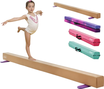 Vevor Balance Beam 8' Gymnastics Floor Beam for Kids Yellow New
